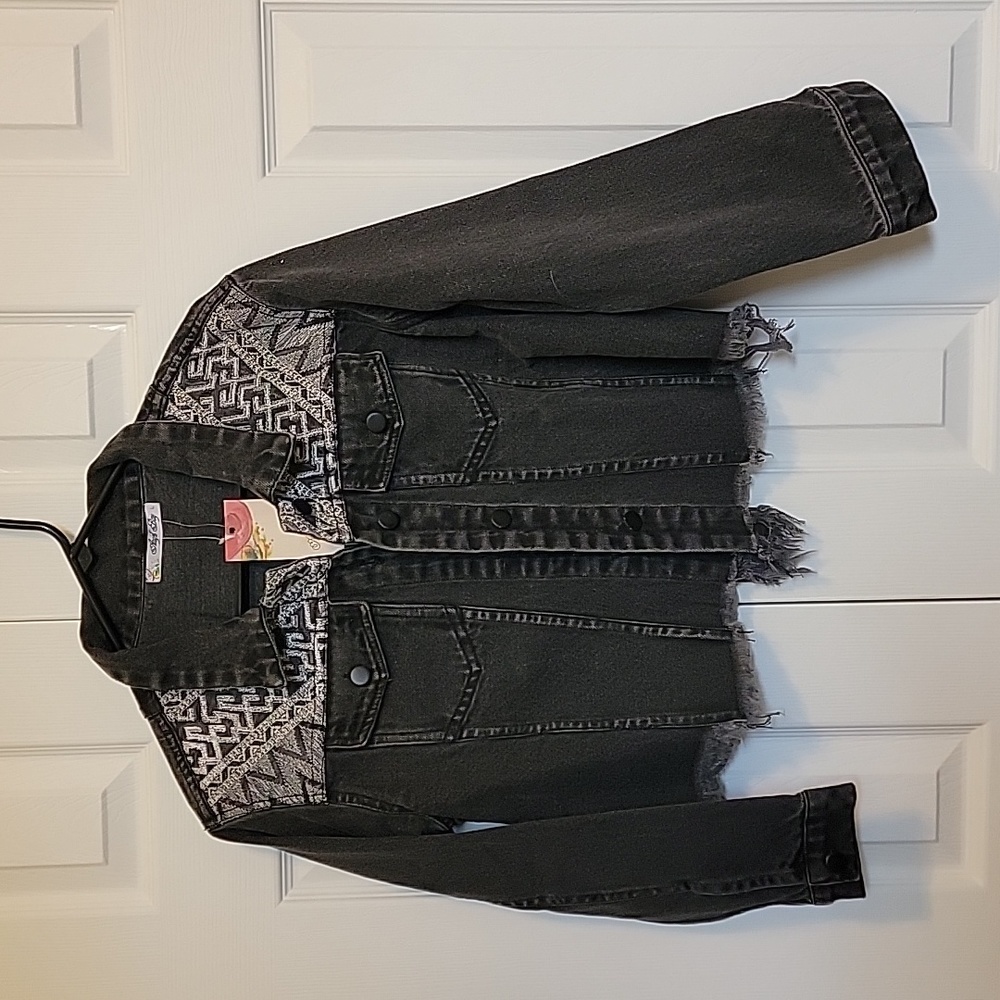 Denim Black Cropped  Jean Jacket